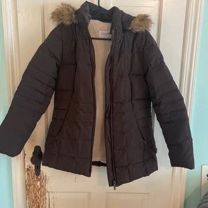 Calvin Klein fur lined coat